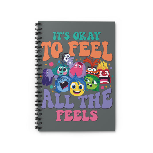 Feel All The Feels Spiral Notebook - Ruled Line