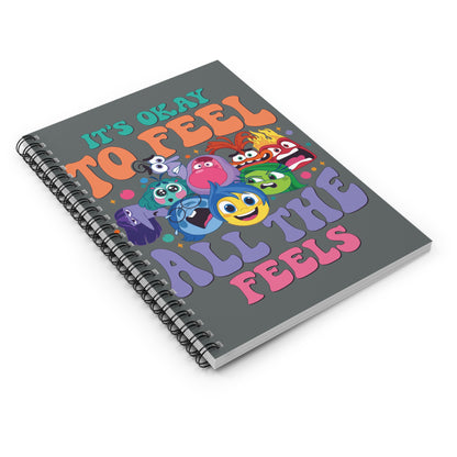 Feel All The Feels Spiral Notebook - Ruled Line