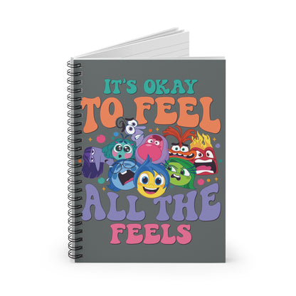 Feel All The Feels Spiral Notebook - Ruled Line